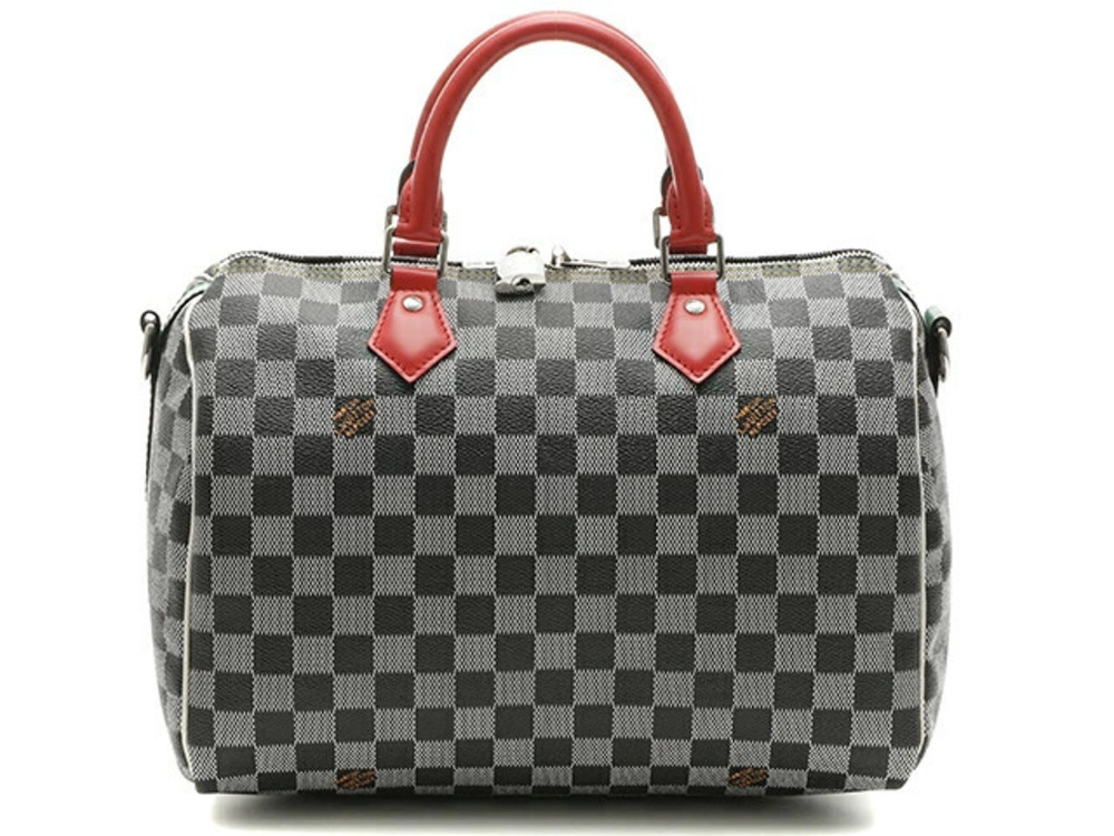 LOUIS VUITTON Speedy Bandouliere Shoulder Bag Damier Black Gray